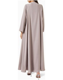 Resim Ronanna Şık Abaya Seti Için Yumuşak Crepe Tasarım Ve Zarif Detaylar Açık Mor 