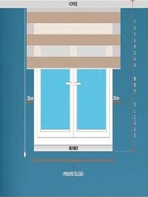 Resim Kalın Kumaş Zebra Stor Güneşlik Etek Dilimsiz Stor Perde GRİSTOR, Gri, 160 x 260 