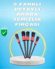 Resim Clevora 5'li Araba Temizlik Fırçaları-Farklı Boyutlu Fırçalarla Derinlemesine Temizlik 