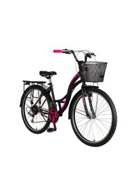 Resim Tunca Kanyon 26 Jant Sepetli Bagajlı Çamurluklu Bayan Şehir Bisikleti Pembe 