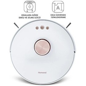 Resim Homend Alex Laser Pro 1283H Moplu ve Haritalamalı Beyaz Akıllı Robot Süpürge 