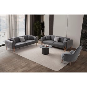 Resim EDSY HOME Galata 3+3+1+1 Koltuk Takımı Antrasit 