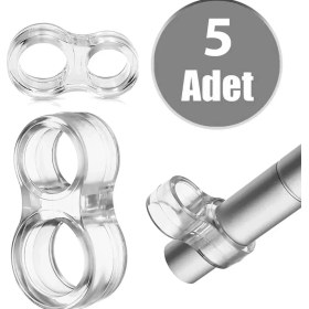 Resim KACAR 5'li Şeffaf Silikon Kapı Durdurucu Tutucu Pencere Kolu Stoperi Kapı Kolu Tamponu 