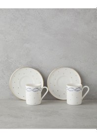 Resim English Home Blossia Bone Porselen 4 Parça 2 Kişilik Kahve Fincan Takımı 90 Ml Mavi Gold Altın - Mavi 