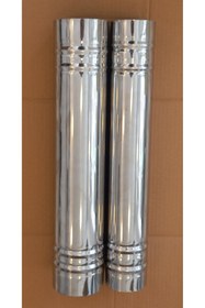 Resim RENUZU Soba Borusu Çap 13 cm Derinlik 50 cm Paslanmaz Krom Çelik 430 