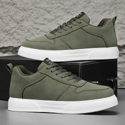 Resim Erkekler için Günlük Spor Sneaker'lar - Trend Yeşil Beyaz Tabanlı, Nefes Alabilir PU Üst & EVA Tabanlık, Bağcıklı Düşük Üst Kaykay Ayakkabıları Gençler & Yetişkinler İçin - Çok Yönlü Her Mevsim Ayakkabı 