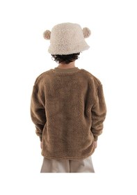 Resim Denokids Kaplan Oversize Erkek Çocuk Peluş Sweatshirt - Kahverengi 