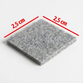 Resim Badem10 Zemin Koruyucu Keçe 25X25 mm Yapışkanlı (32'li Paket) Masa Sandalye Mobilya Koltuk Ayak Keçesi Kare 