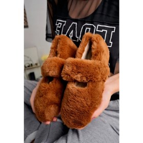 Resim Ultra Yumuşak Peluş Kadın Ev Babeti Ses Yapmaz Hafif Taban Panduf 