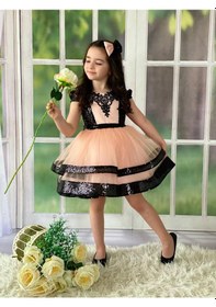 Resim MODAVALS PAYET VE DANTEL İŞLEMELİ TÜL DETAYLI BELDE FİYONK DETAYLI KIZ ÇOCUK ABİYE VE TOKA KOMBİN 