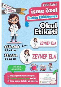 Resim Okul Etiketi Kalem Defter İsimli Etiket Isim Yazılabilen Doktor Temalı - 190 Adet Özel Yeni Tasarım 