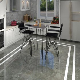 Resim Kenz Life Knsz Masa Sandalye Takımı HEM105ZENGIN Grisyh 060*060 2 Sandalye Syhsyh Kolçaklı Sırt Minderli 
