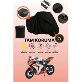 Resim Dokaca Siyah Kilit ve Arka Çanta Uyumlu Honda Cbr 1000 Rr Uyumlu Motosiklet Brandası, Koruyucu Örtü 