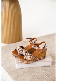 Resim Daxtors D02019 Günlük Kadın Klasik Dolgu Topuklu Ayakkabı Kahverengi 