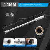 Resim Skyeyyt 2pcs 14MM 16MM Mıknatıs Buji Çıkarma Aracı Anahtar Kol 3/8inch 12 Noktalı Döner Mum Anahtar Soket Kiti (Yurt Dışından) 
