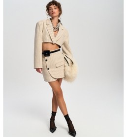 Resim Mai Studios Co. Mai Collection Elegant Bej Ceket-etek Takım Bej 