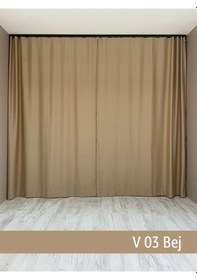 Resim Donatti Bej Star Blackout Pilesiz Tek Kanat Fon Perde Bej 
