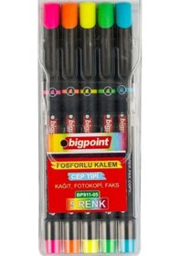 Resim Bigpoint Fosforlu Kalem Cep Tipi 5'li Set 