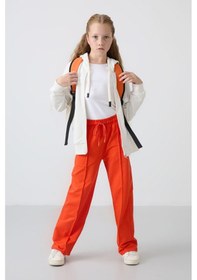 Resim Tommy Life Portakal Cepli Ön Dikiş Detaylı Geniş Paça Kız Çocuk Eşofman Altı -75144 Turuncu 