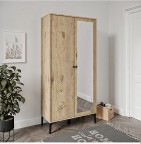 Resim Massimo Aynalı,kapaklı,raflı Portmanto/ayakkabılık %100mdf 