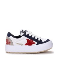 Resim Kiko Kids Rida Günlük Cırtlı Bağcıklı Erkek Çocuk Spor Ayakkabı Beyaz - Lacivert - Kırmızı Beyaz - Lacivert - Kırmızı 