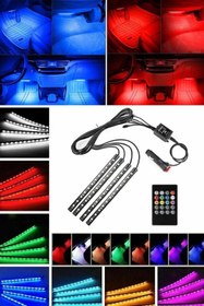 Resim Utelips Çakmaklık Girişli Ayak Altı 4 Parça Led Lamba Araç Içi Rgb Rengarenk Led Lambası Kumandalı Piyasalık 