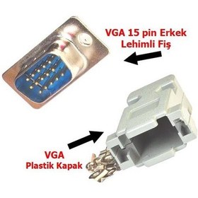 Resim Electroon Vga 15Pin Erkek Fiş Lehimli Kapak 5Adet 