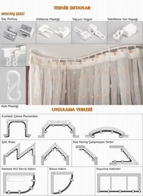 Resim GÖRGÜN 11 Metre Esnek Oryantal Kıvrılıp Bükülen Perde Rayı Korniş 
