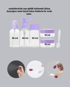 Resim Seyahat Boy Banyo Seti 5 Li Mini Şişe Ve Krem Kutusu Çantalı - Lisinya 