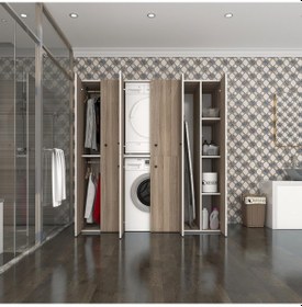 Resim Kenzlife Çamaşır-Kurutma Makinesi Dolabı Ve Giysi Dolabı Suyuti Sağ Crd 180 170 60 Banyo Çok Renkli 