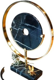 Resim Zarif Mermer ve Altın Dekoratif Heykel, Yusufçuk Detaylı–Modern Ev Dekoru - Mükemel orijinal tasarım 