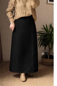 Resim Mina Terzi&Butik Siyah Nervürlü Kalem Etek 