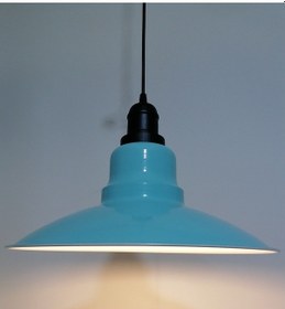 Resim Riolight Retro Turkuaz Içi Beyaz Tekli Metal Sarkıt Çap: 37Cm (538288927) 