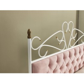 Resim Mobilya Dükkanım Pedesa Metal Karyola 180x200 ARM065 Pembe 