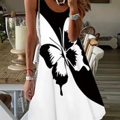 Resim Kadınlar için Yazlık Çiçek Desenli Bodycon Elbise - Kısa Kollu Yuvarlak Yaka Makinede Yıkanabilir Şık Günlükten Resmiye, Sevimli Bodycon Elbise, Rahat Kesim 