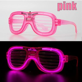 Resim Go İthalat Pembe Led Işıklı Parti Gözlüğü - Neon Glow Şerit Gözlük 3 Modlu (5263) 