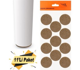 Resim Yapışkanlı Masa Sandalye Keçesi Yuvarlak 40 mm (11 Li Paket) 