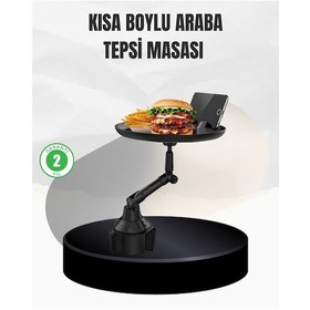 Resim Universal Araç İçi Bardaklık Tepsisi 9 İnç Yemek Alanı Ve Telefon Standlı 