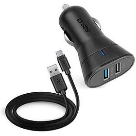 Resim SBS Araç Şarj Cihazı - 2 USB outputs-USB-C Kablo 