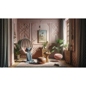 Resim Venspor Vintage ve Zarif Salon Arkaplanı 200 x 150 cm Fon Duvar Örtüsü 