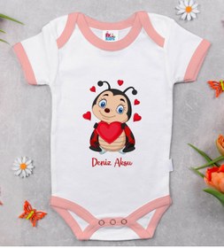 Resim Bitmeyen Kartuş Kids Kişiye Özel Pembe Bebek Body Zıbın - Model 176 