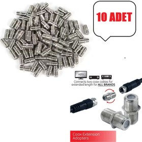 Resim Derwell 10 Adet 10x Uydu Kablo Uzatma Birleştirme F To F Dişi / Dişi Ara Bağlantı Uzatıcı Adaptör Konnektör 