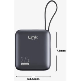 Resim LinkTech PD22 Premium Hızlı Şarj 22.5W Dahili Kablolu 10.000 Mah Powerbank 