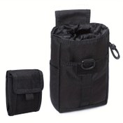 Resim 1000D Taktik Molle Atma Torbası Çekme İpliği ile - Siyah Naylon Kullanım Bel Çantası Yürüyüş, Kamp ve Balıkçılık için, Katlanabilir Tasarım Çoklu Bölümlerle, Açık Hava Ekipmanı | Açık Hava Ekipmanı | Güvenli Depolama, Kamp Aksesuarları 