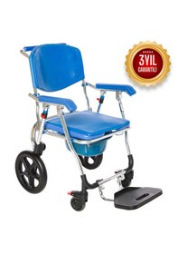 Resim Römer R402 Mavi Tekerlekli Banyo Tuvalet Sandalyesi 