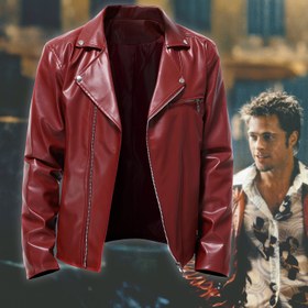 Resim Tyler Durden Deri Kırmızı Ceket - M / Kırmızı 