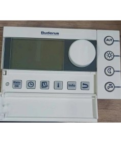 Resim Buderus Kablolu Oda Termostatı Beyaz Mekanik Kontrol Paneli ile Sıcaklık Ölçümü İçin 