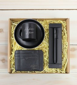 Resim Bk Gift Kişiye Özel İsimli Siyah Türk Kahvesi Fincanı&metal Kalem Kartlık Cüzdan Hediye Seti, Sevgiliye Hediye, Arkadaşa Hediye, Doğum Günü Hediyesi K 