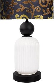 Resim MİNİMAL E-TİCARET & BİLGİ TEKNOLOJİLERİ Lotus Opal Black - White Cam Abajur 