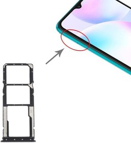 Resim Xiaomi Redmi 9A Uyumlu Sim Tepsisi Sim Kart Yuvası Siyah 